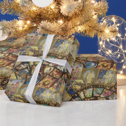 Illustration zur Verbreitung von Tarot-Karten Geschenkpapier (Feiertage)