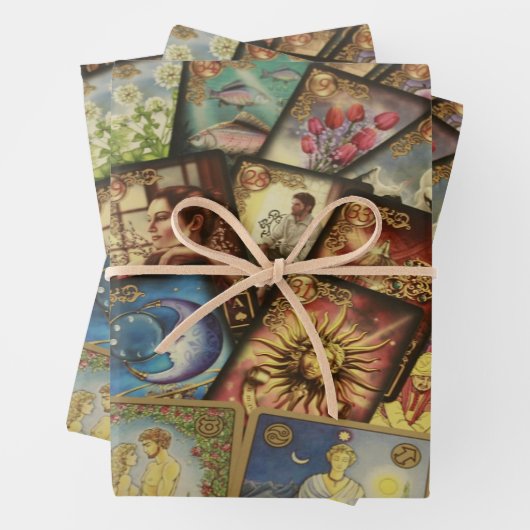 Illustration zur Verbreitung von Tarot-Karten Geschenkpapier Set (Beispiel)