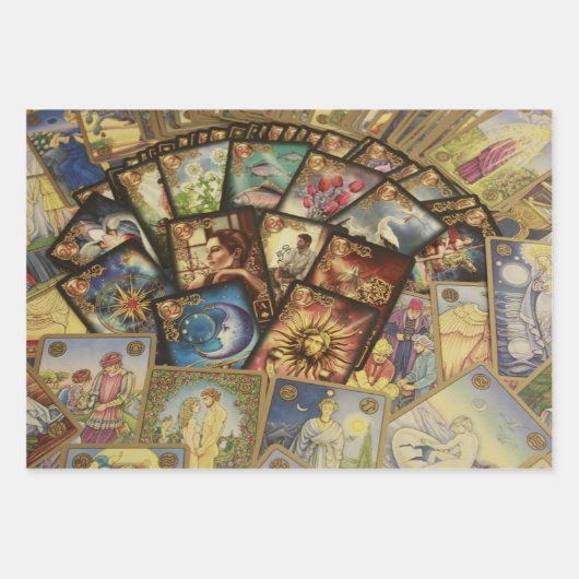 Illustration zur Verbreitung von Tarot-Karten Geschenkpapier Set (Vorderseite)