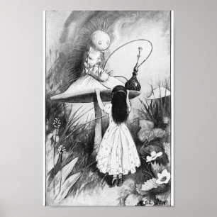 Illustration zur Vintagen Alice im Wunderland Poster