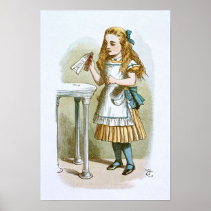 Illustration zur Vintagen Alice im Wunderland Poster