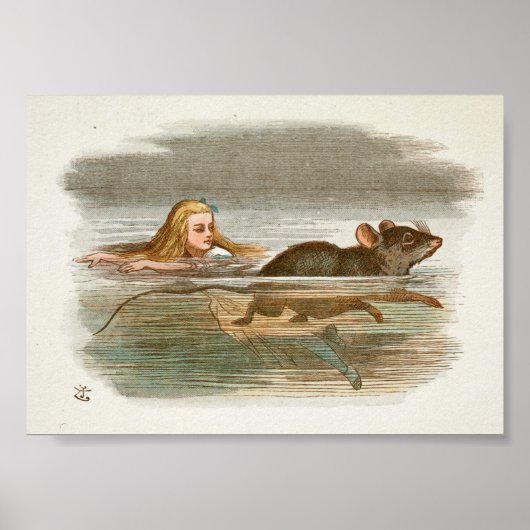 Illustration zur Vintagen Alice im Wunderland Poster (Vorne)