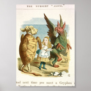 Illustration zur Vintagen Alice im Wunderland Poster