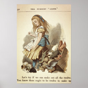 Illustration zur Vintagen Alice im Wunderland Poster