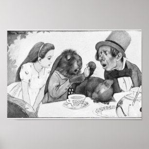Illustration zur Vintagen Alice im Wunderland Poster