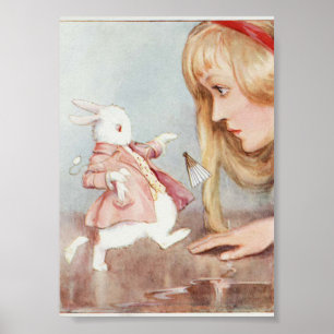 Illustration zur Vintagen Alice im Wunderland Poster