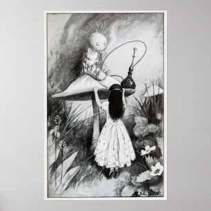 Illustration zur Vintagen Alice im Wunderland Poster