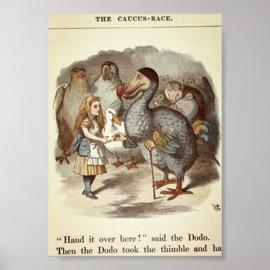 Illustration zur Vintagen Alice im Wunderland Poster (Vorne)