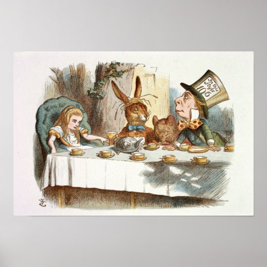 Illustration zur Vintagen Alice im Wunderland Poster (Vorne)
