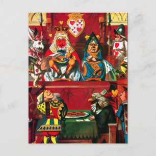 Illustration zur Vintagen Alice im Wunderland Postkarte