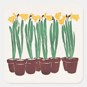 Illustration zur Vintagen Blume, 1898, Quadratischer Aufkleber