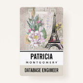 Illustration zur Vintagen Blume Collage & Eiffeltu Ausweis (Rückseite)