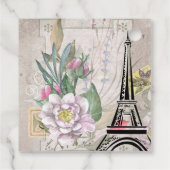 Illustration zur Vintagen Blume Collage & Eiffeltu Geschenkanhänger (Rückseite)