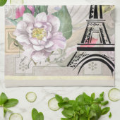 Illustration zur Vintagen Blume Collage & Eiffeltu Geschirrtuch (Gefaltet)