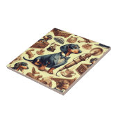 Illustration zur Vintagen Dackel Fliese (Seite)