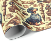 Illustration zur Vintagen Dackel Geschenkpapier (Rolleneckpunkt)