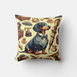 Illustration zur Vintagen Dackel Kissen