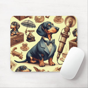 Illustration zur Vintagen Dackel Mousepad