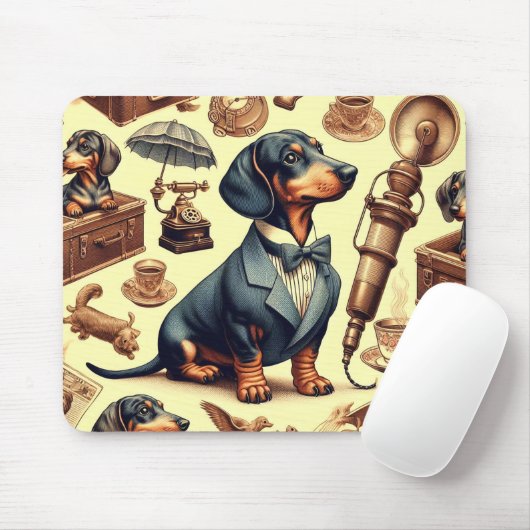 Illustration zur Vintagen Dackel Mousepad (Mit Mouse)