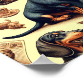 Illustration zur Vintagen Dackel Poster (Ecke)