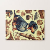 Illustration zur Vintagen Dackel Puzzle (Horizontal)