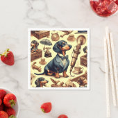 Illustration zur Vintagen Dackel Serviette (Beispiel)