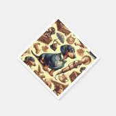 Illustration zur Vintagen Dackel Serviette (Ecke)