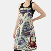 Illustration zur Vintagen nautischen Meereswelt Schürze (InSitu)