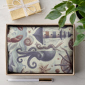 Illustration zur Vintagen nautischen Meereswelt Seidenpapier (Geschenk)