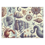Illustration zur Vintagen nautischen Meereswelt Tischdecke (Vorderseite (Horizontal))