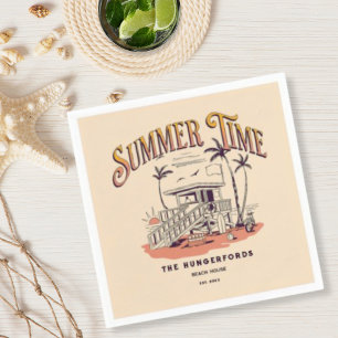 Illustration zur Vintagen Sommerzeit Serviette