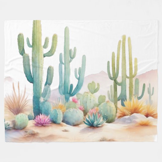 Illustration zur Wasserfarben-Wüste Fleecedecke (Vorderseite (Horizontal))