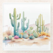 Illustration zur Wasserfarben-Wüste Glasuntersetzer (Vorderseite)