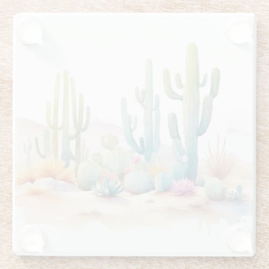 Illustration zur Wasserfarben-Wüste Glasuntersetzer (Rückseite)