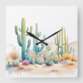 Illustration zur Wasserfarben-Wüste Quadratische Wanduhr (Vorderseite)
