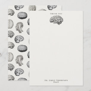 Illustrationen der Gehirn Anatomie Biologie Psycho Dankeskarte