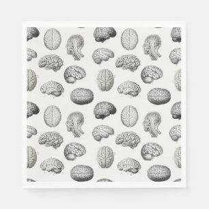 Illustrationen der Gehirn Anatomie Biologie Serviette