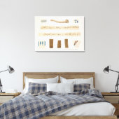 Illustrationen der Hieroglyphik und des Arms einer Leinwanddruck (Insitu (Schlafzimmer))