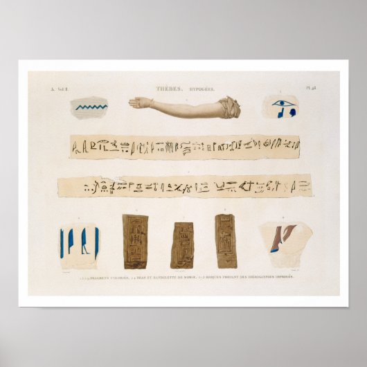 Illustrationen der Hieroglyphik und des Arms einer Poster (Vorne)