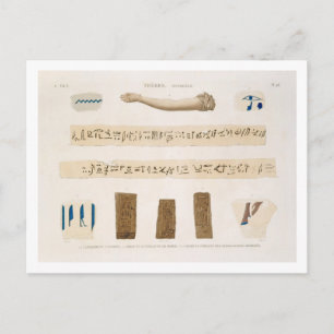 Illustrationen der Hieroglyphik und des Arms einer Postkarte