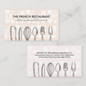 Illustrationen Küchenutensilien Visitenkarte (Vorne/Hinten)