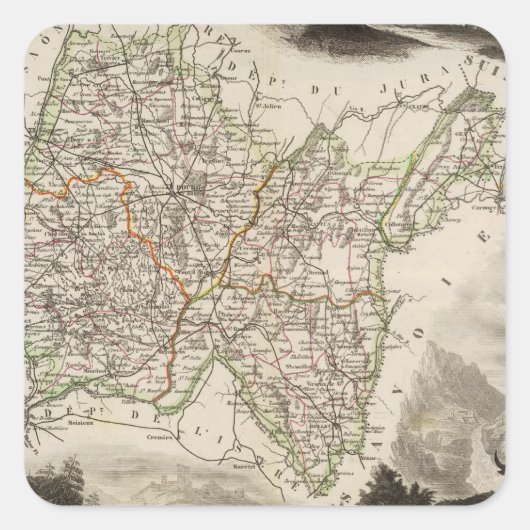 Illustrationen, Landschaften Quadratischer Aufkleber (Vorderseite)