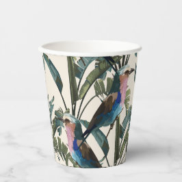 Illustrationen von exotischen Bananen Blätter, Vog Pappbecher