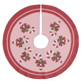 Illustrationen von Red and White Christmas Candy C Polyester Weihnachtsbaumdecke (Vorderseite)