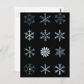 Illustrationen von Schneeflocken (schwarz) Postkarte (Vorne/Hinten)