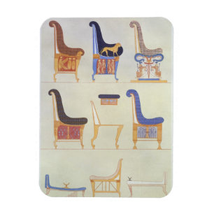 Illustrationen von verschiedenen bemalten Sitzen u Magnet