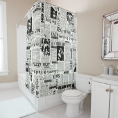 Illustrationen von Zeitungen auf der Titelseite Ku Duschvorhang (Beispiel)