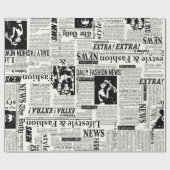 Illustrationen von Zeitungen auf der Titelseite Ku Geschenkpapier (Flach)