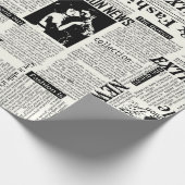 Illustrationen von Zeitungen auf der Titelseite Ku Geschenkpapier (Ecke)