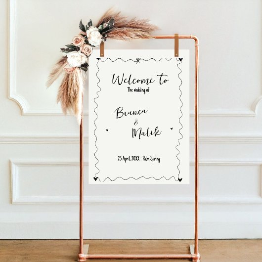 Illustrationen zur Hochzeit von handgezeichneten S Poster